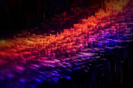 Abstract colorful lines background. 3d rendering, 3d illustration.の素材