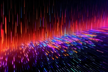 Abstract background with glowing lines. 3D rendering, 3D illustration.の素材