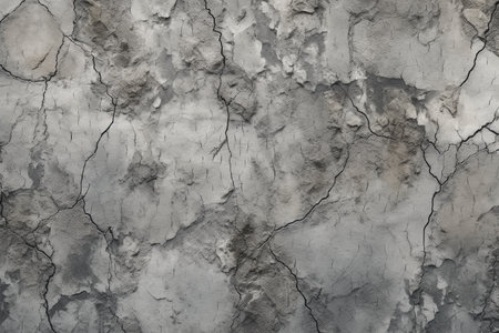 Texture of gray concrete wall with cracks. Abstract background for design.の素材