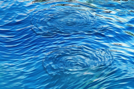 Blue water surface with ripples and ripples. Abstract background.の素材
