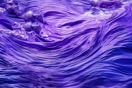 Abstract background of purple water with waves and ripples. Close up.の素材