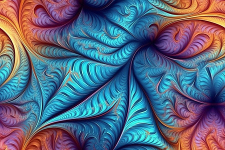 Abstract fractal. Fractal art background for creative design. Decoration for wallpaper, desktop, poster, cover booklet. Print for clothes, t-shirt. Creative illustration for designの素材