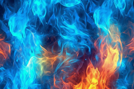 Fire flames isolated on a black background. Abstract fire flames texture.の素材