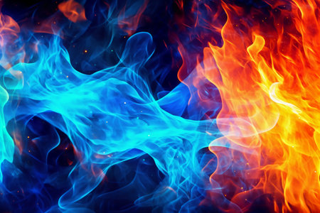 blaze fire flame texture background close up abstract smoke pattern on black backgroundの素材