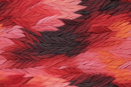 texture of print fabric striped red and black for background, macro photoの素材