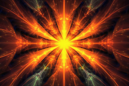 Abstract fractal. Fractal art background for creative design. Decoration for wallpaper, desktop, poster, cover booklet. Print for clothes, t-shirt. Creative illustration for designの素材