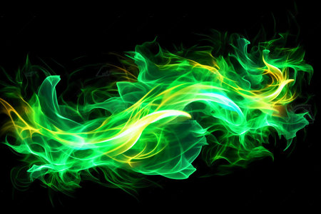 abstract background of colored smoke on a black background close-upの素材