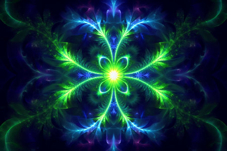 Abstract fractal. Fractal art background for creative design. Decoration for wallpaper, desktop, poster, cover booklet. Print for clothes, t-shirt. Creative illustration for designの素材