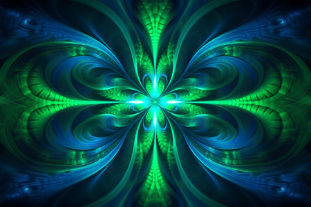 Abstract fractal. Fractal art background for creative design. Decoration for wallpaper, desktop, poster, cover booklet. Print for clothes, t-shirt. Creative illustration for designの素材