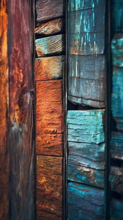 Old wooden wall background. Wood texture close up. Vintage tonedの素材