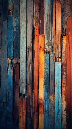 Vintage background of old wooden wall. Texture of old wood.の素材
