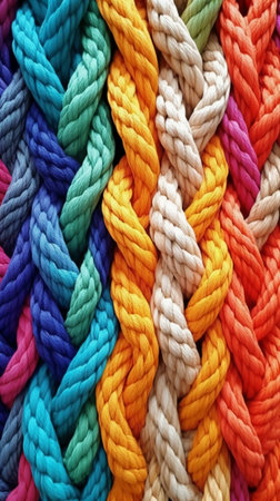 Multicolored braid background. Multicolored braid background.の素材