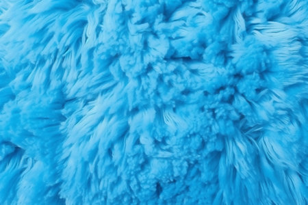Blue fur texture background. Fluffy fabric background. Close-upの素材