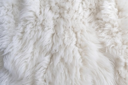 White fur texture background. Close up of white fluffy fur texture.の素材