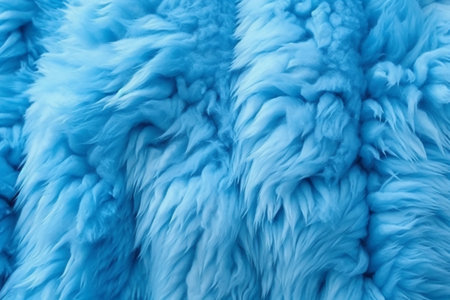 Texture, background. Fur. a soft, fluffy, fluffy fabric of blue color, typically one of cotton or silk, made by looping, twisting, or knitting thread in patterns and used especially for trimming garments.の素材