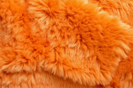 close up of orange fur texture for background, soft and fluffy furの素材