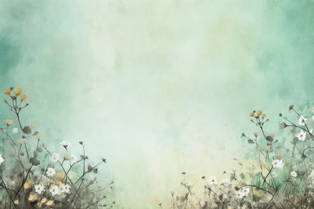 Watercolor floral background with wildflowers. Hand painted illustration.の素材
