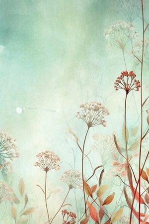 floral background with space for text or image, watercolor paintingの素材