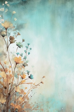 Watercolor floral background. Watercolor painting. Spring blossom.の素材