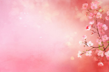 cherry blossom background with bokeh effect and copy spaceの素材