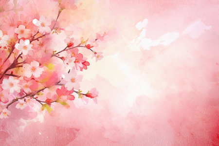 Cherry blossom spring flower background with copy space for your textの素材