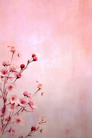 cherry blossom on grunge background with space for your textの素材