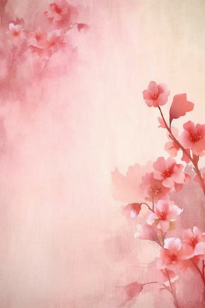 Japanese style cherry blossom background with copy space for your text.の素材