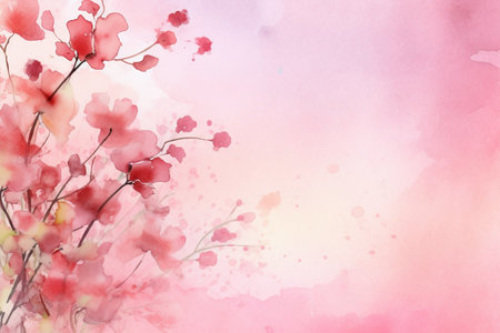 Watercolor flowers background. Watercolor painting. Spring blossom.の素材