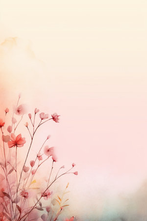Flower watercolor background. Colorful flowers watercolor background.の素材