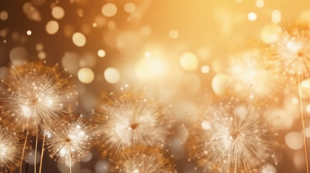 Beautiful bokeh background with fireworks. New Year or Christmas backgroundの素材