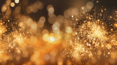 Fireworks on bokeh background. New Year and Christmas holiday conceptの素材