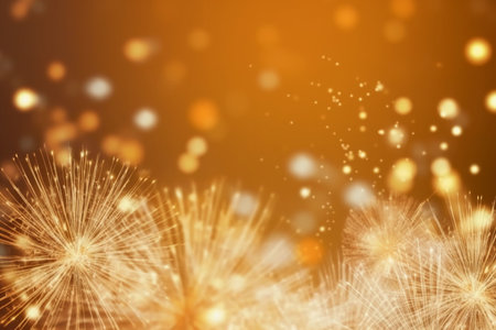 Fireworks background with bokeh effect. New Year or Christmas conceptの素材