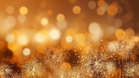 Beautiful fireworks with bokeh background. New year concept.の素材