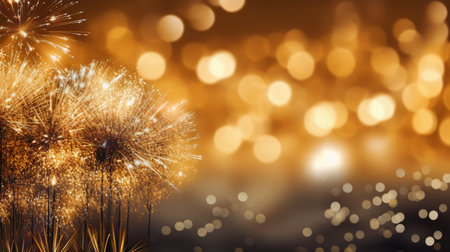 Fireworks and bokeh background with space for your text.の素材