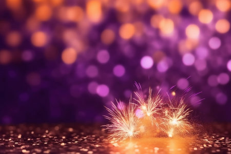 Colorful fireworks on bokeh background for celebrate new year or Christmasの素材