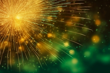 Colorful fireworks on a dark background. Festive abstract background.の素材