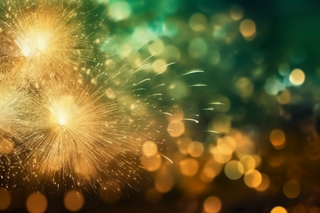 Colorful fireworks on blur bokeh background for celebration new year and merry christmasの素材
