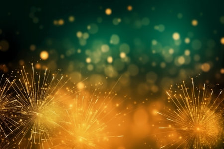 Abstract bokeh background with fireworks. Christmas and New Year conceptの素材