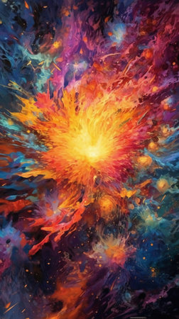 Cosmic space and stars, color cosmic abstract background, computer generated illustrationの素材