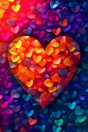 Valentine's day abstract background with hearts. Vector illustration.の素材