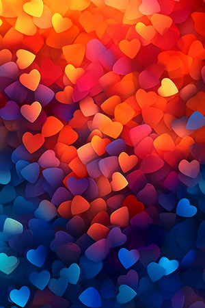 Valentine's day abstract background with hearts. Vector illustration.の素材