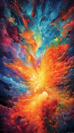 Abstract colorful watercolor background. Fantasy fractal texture. Digital art. 3D rendering.の素材