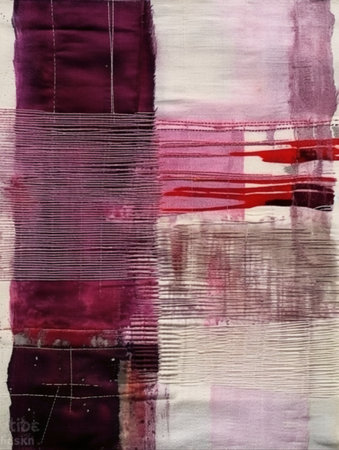 abstract background, multi-colored strokes of colored paint on a canvasの素材
