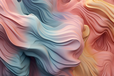 3d rendering, abstract wavy background, multicolored liquid flowの素材