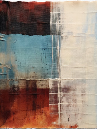 Abstract art background, hand-painted background, gouache painting on canvas.の素材