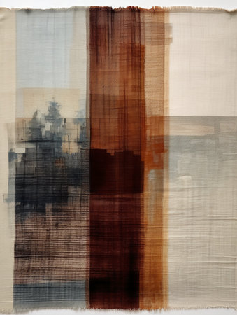 Abstract background with a pattern of brown stripes on a white sheet of paperの素材
