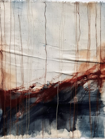 Abstract hand painted watercolor background. Ink on paper. Fragment of artwork.の素材