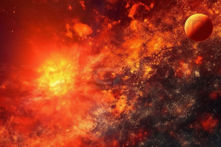 Planets, stars and galaxies in outer space showing the beauty of space exploration.の素材