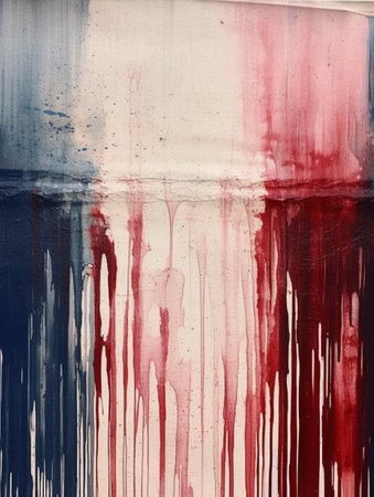 abstract background painting, red and blue paint on a metal sheetの素材