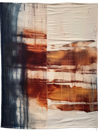 Abstract hand painted watercolor background. Orange, brown and white colors.の素材